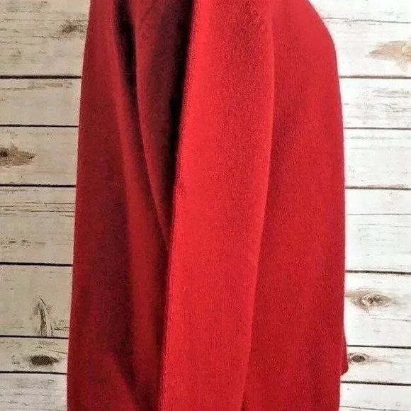CHARTER CLUB Women Long Sleeve Lambswool Pullover V-Neck Red Sweater Size Medium - Picture 7 of 12
